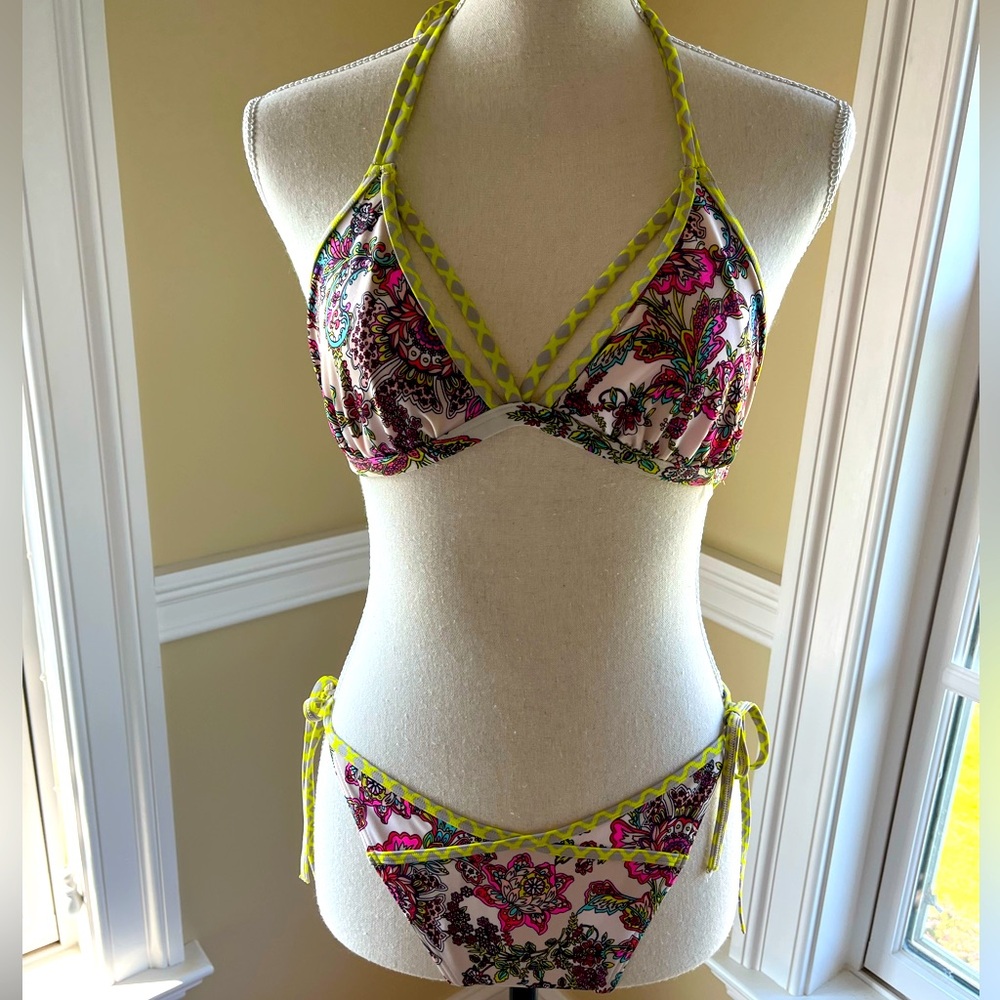 Victoria's Secret Pink and Green Bikini Set